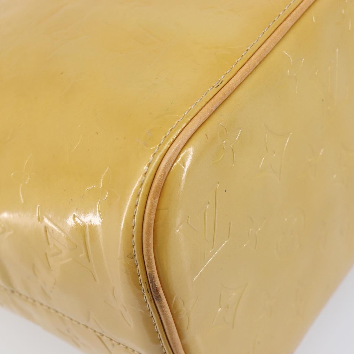 LOUIS VUITTON Monogram Vernis Houston Hand Bag Beige M91004 LV Auth gh2378