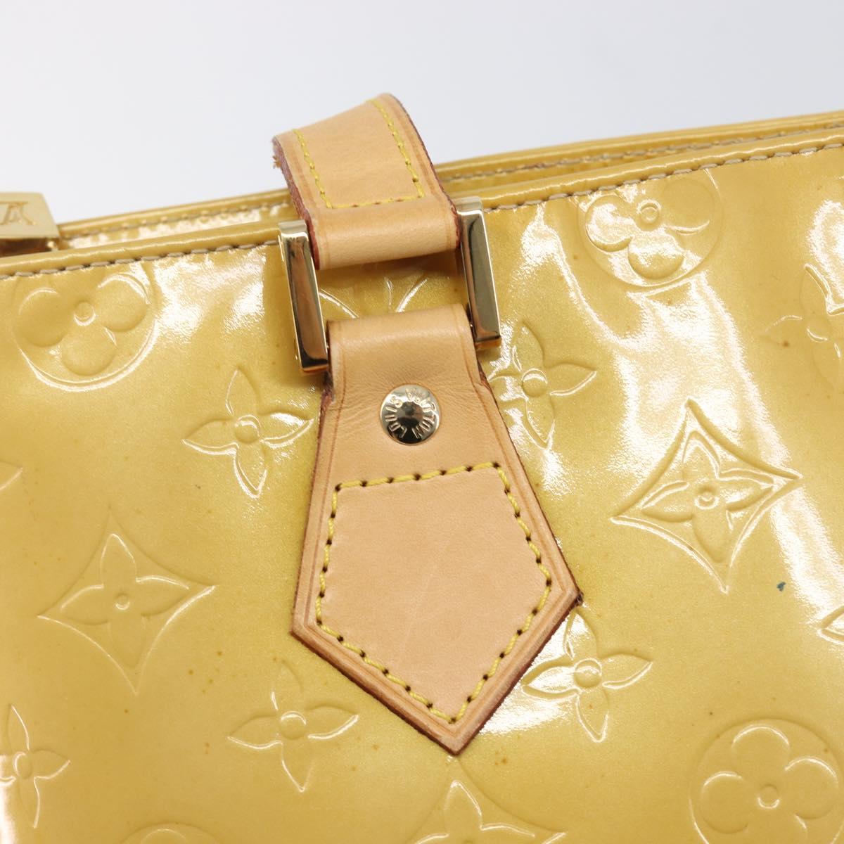 LOUIS VUITTON Monogram Vernis Houston Hand Bag Beige M91004 LV Auth gh2378