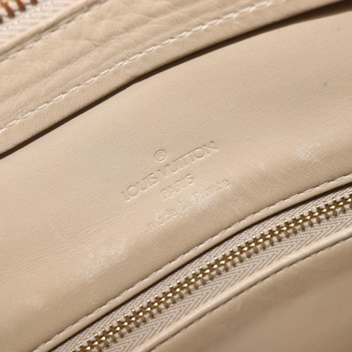 LOUIS VUITTON Monogram Vernis Houston Hand Bag Beige M91004 LV Auth gh2378