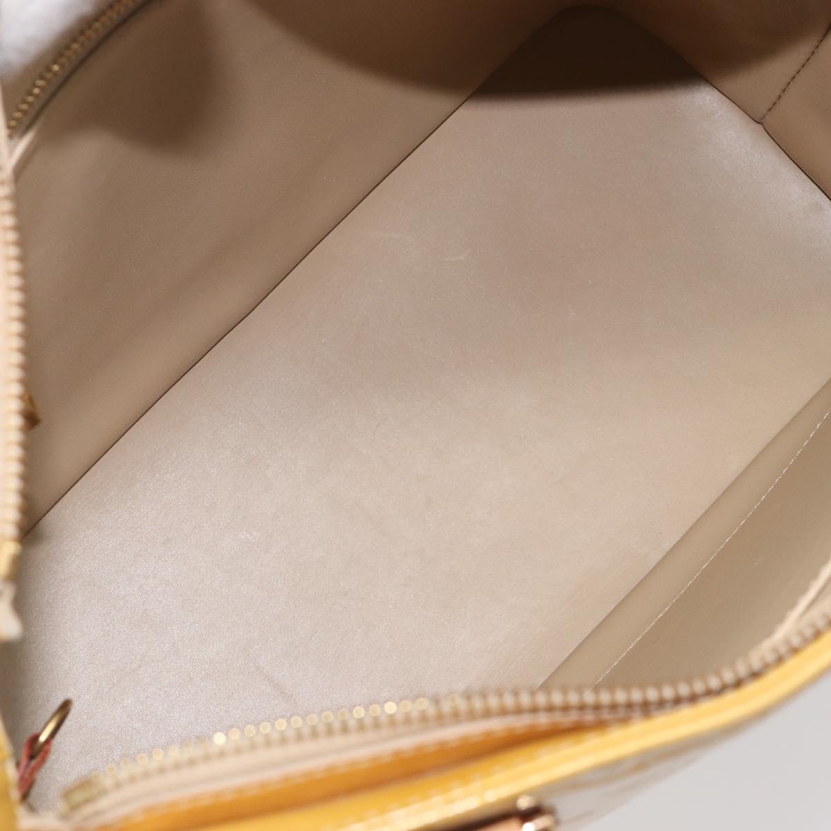 LOUIS VUITTON Monogram Vernis Houston Hand Bag Beige M91004 LV Auth gh2378