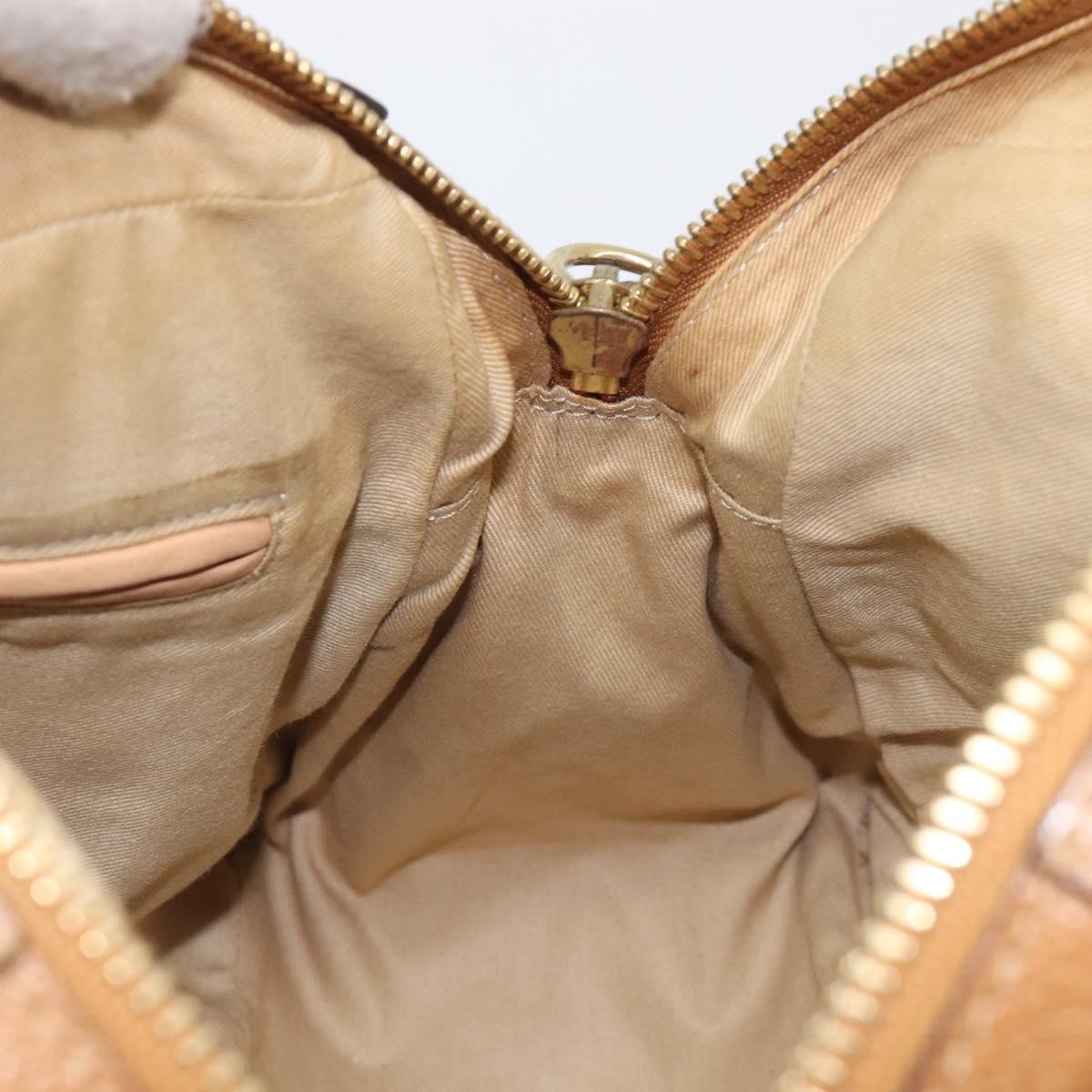 Chloe Paraty Hand Bag Leather 2way Beige Gold Tone Auth gh2379