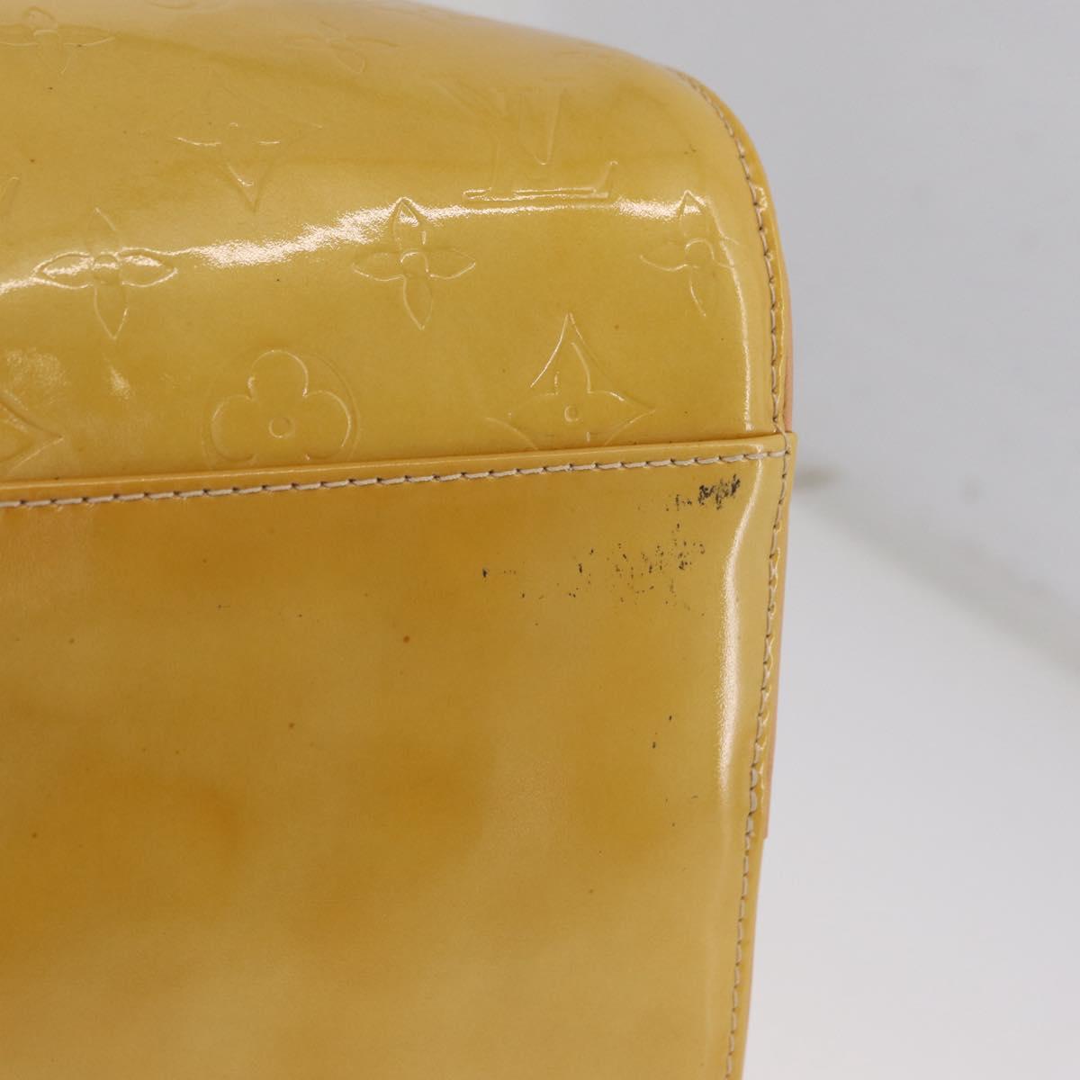 LOUIS VUITTON Monogram Vernis Mercer Boston Bag Beige M91000 LV Auth gh2380