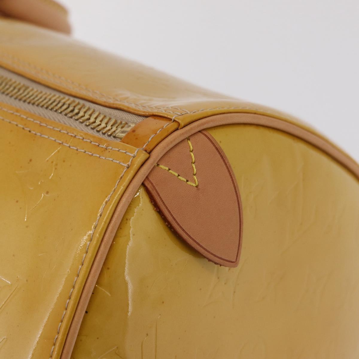 LOUIS VUITTON Monogram Vernis Mercer Boston Bag Beige M91000 LV Auth gh2380