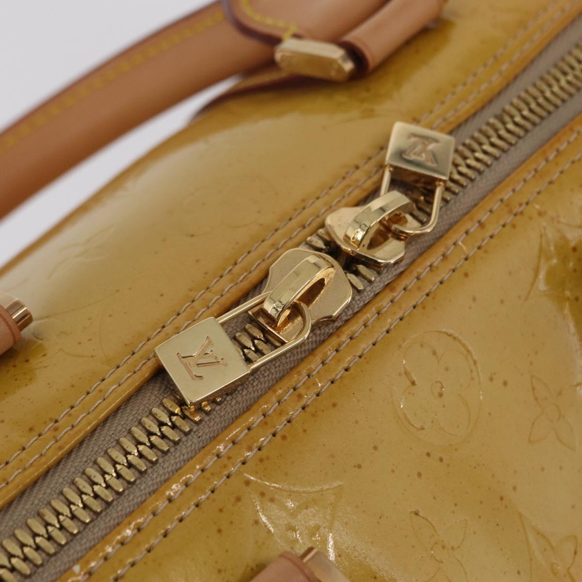 LOUIS VUITTON Monogram Vernis Mercer Boston Bag Beige M91000 LV Auth gh2380