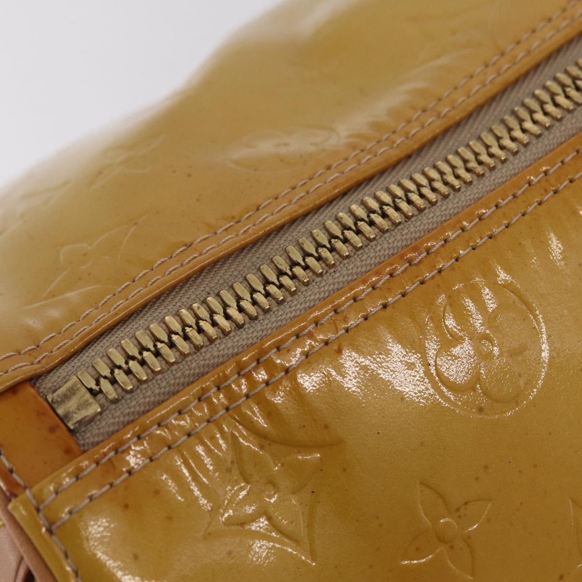 LOUIS VUITTON Monogram Vernis Mercer Boston Bag Beige M91000 LV Auth gh2380