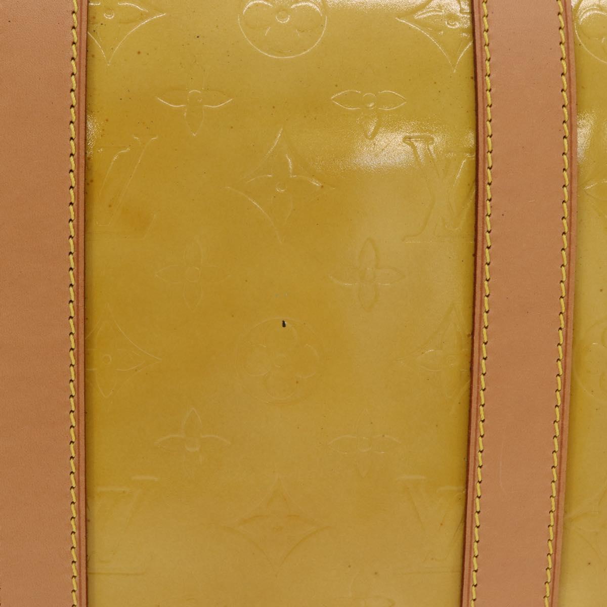 LOUIS VUITTON Monogram Vernis Mercer Boston Bag Beige M91000 LV Auth gh2380