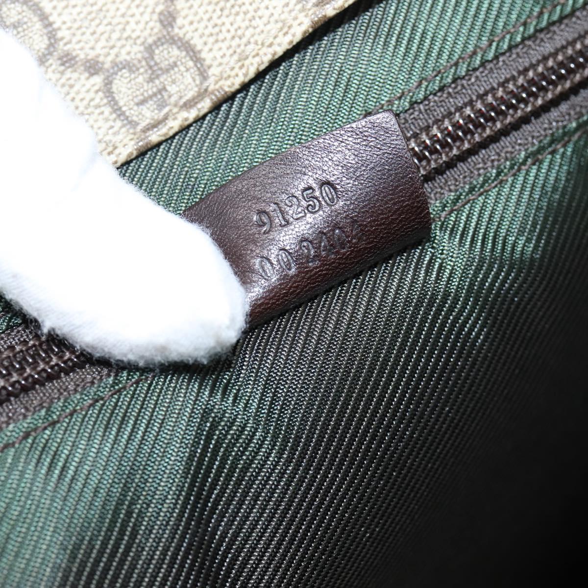GUCCI GG Supreme Tote Bag PVC Beige Silver 91250 Auth gh2381