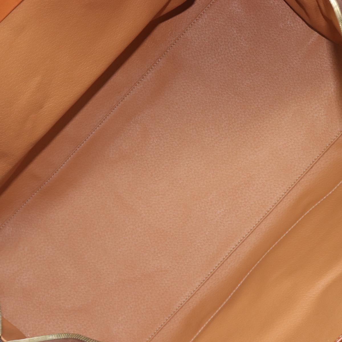 CELINE Macadam Boston Bag PVC Brown Gold Tone Auth gh2383A