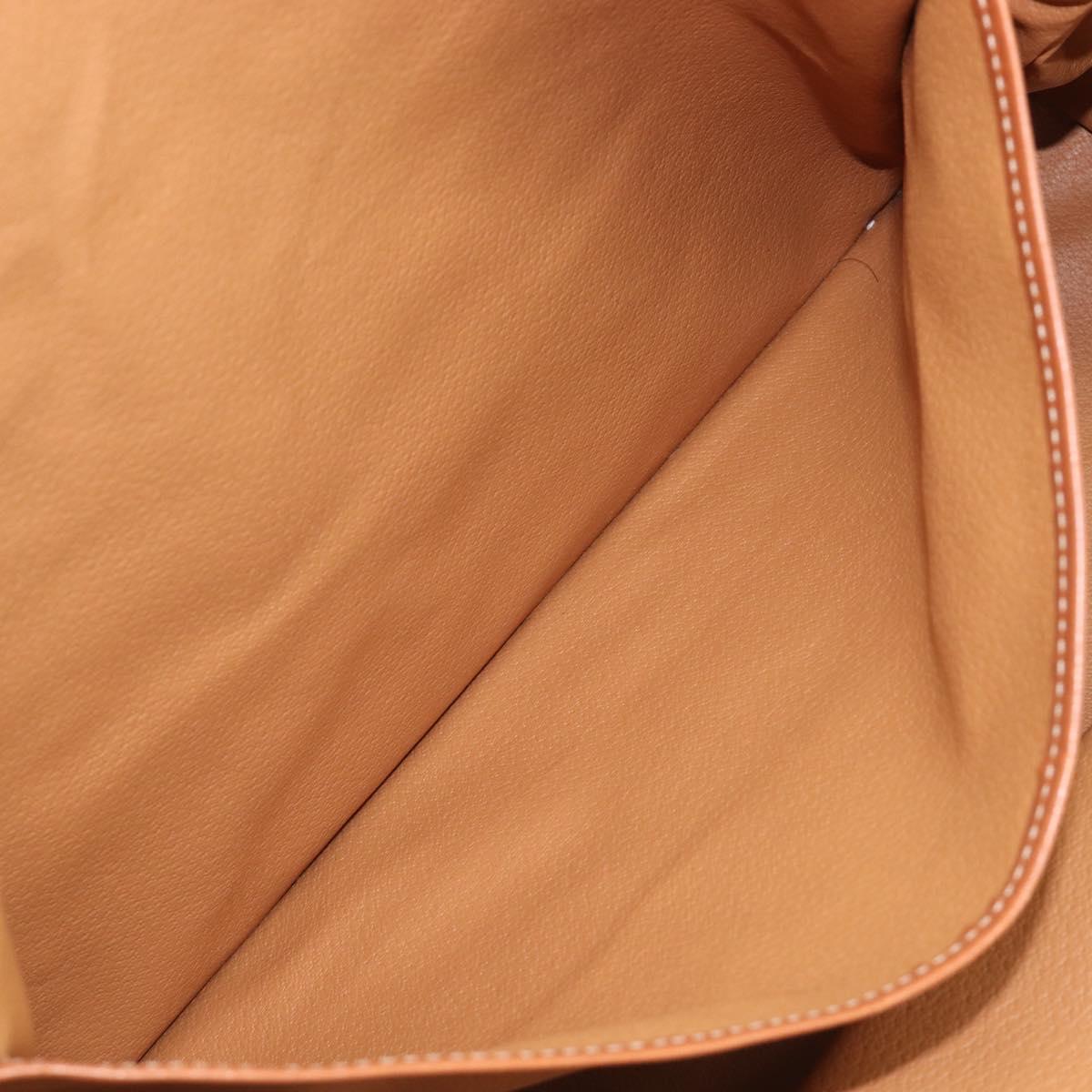 CELINE Macadam Boston Bag PVC Brown Gold Tone Auth gh2383A