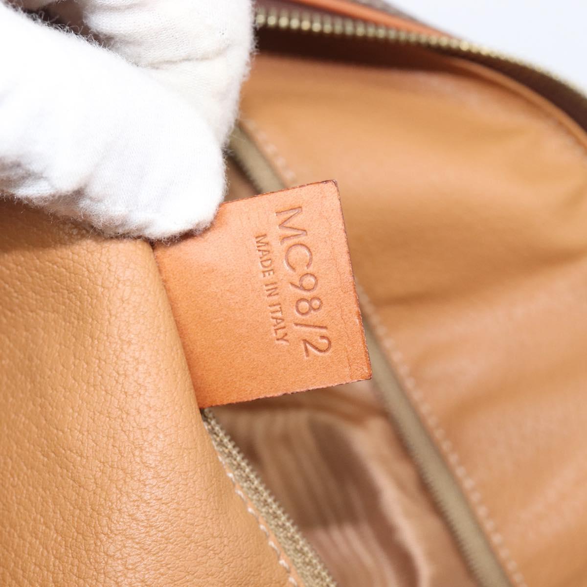 CELINE Macadam Boston Bag PVC Brown Gold Tone Auth gh2383A
