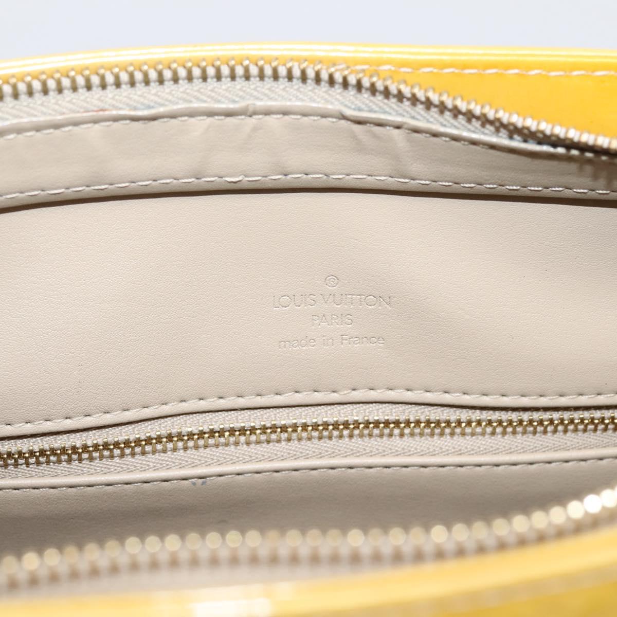 LOUIS VUITTON Monogram Vernis Houston Hand Bag Beige M91004 LV Auth gh2385