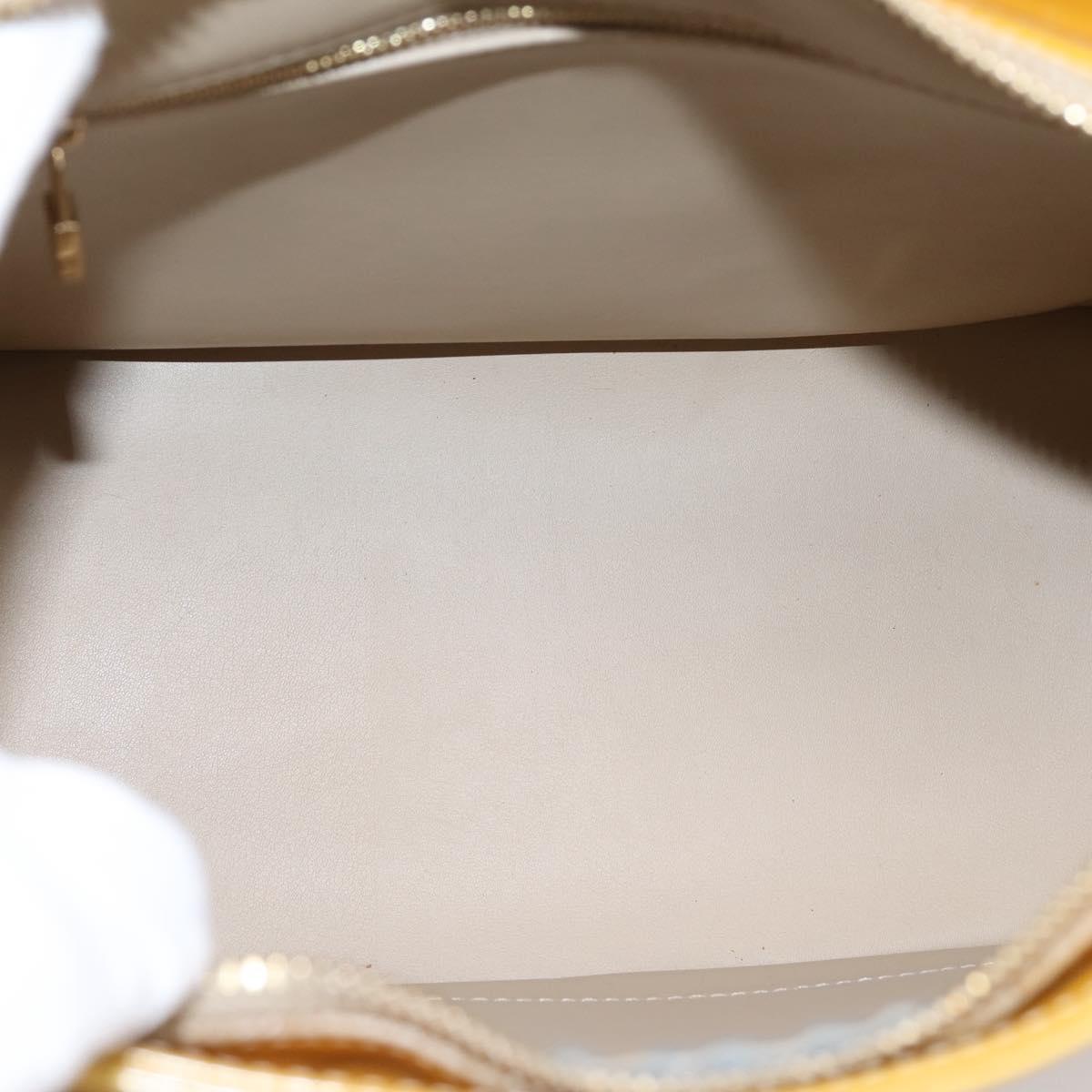 LOUIS VUITTON Monogram Vernis Houston Hand Bag Beige M91004 LV Auth gh2385