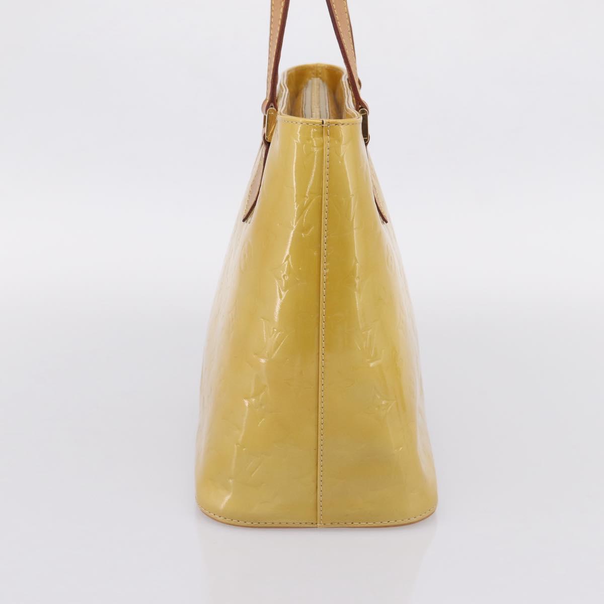 LOUIS VUITTON Monogram Vernis Houston Hand Bag Beige M91004 LV Auth gh2385