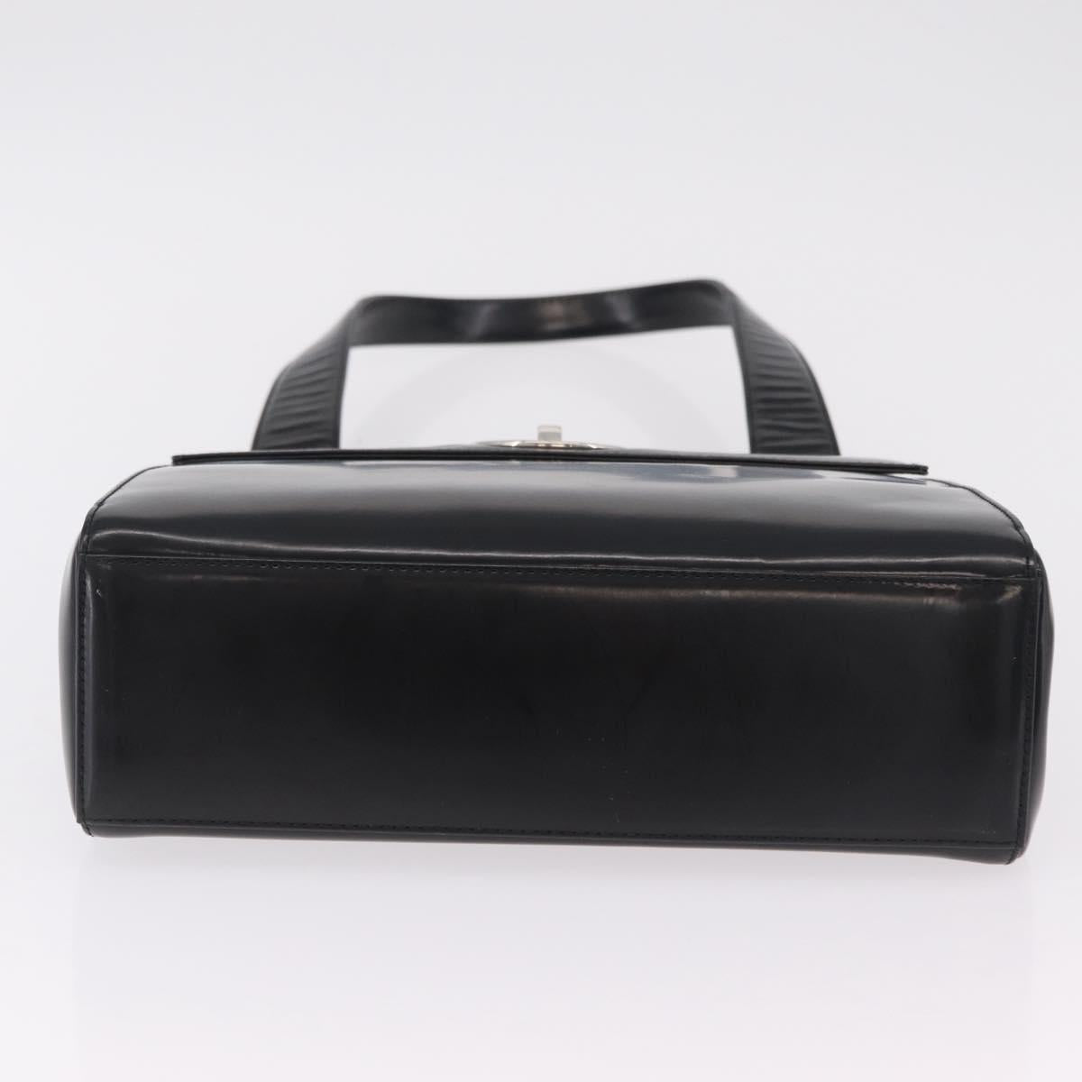 Christian Dior Shoulder Bag Patent Black Silver Auth gh2387