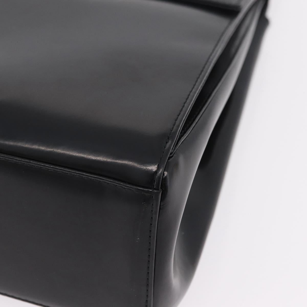 Christian Dior Shoulder Bag Patent Black Silver Auth gh2387
