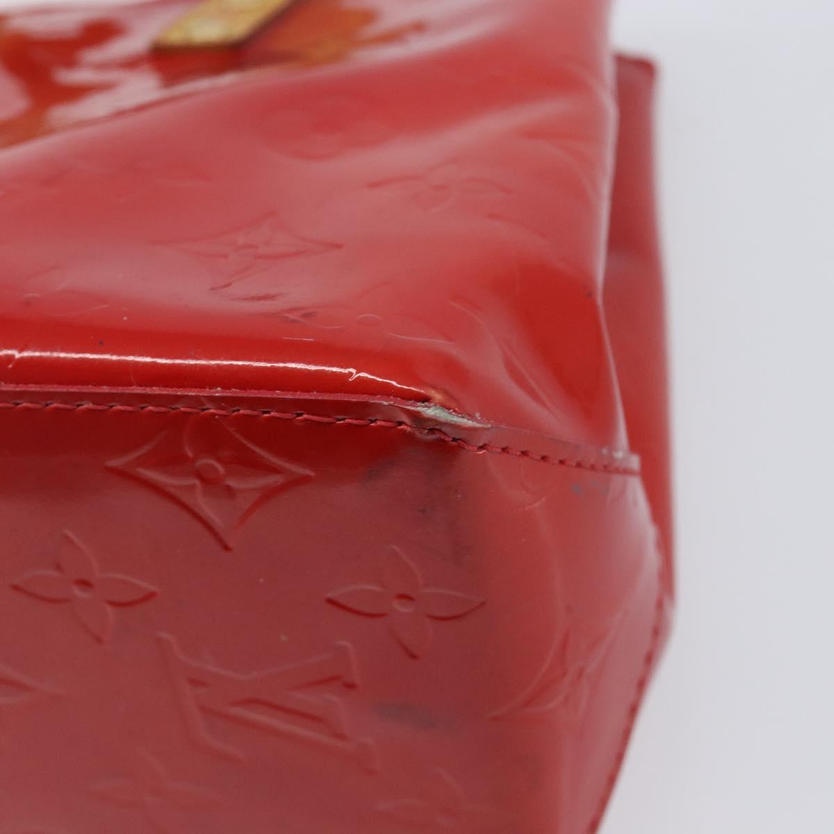 LOUIS VUITTON Monogram Vernis Reade PM Hand Bag Rouge M91088 LV Auth gh2388