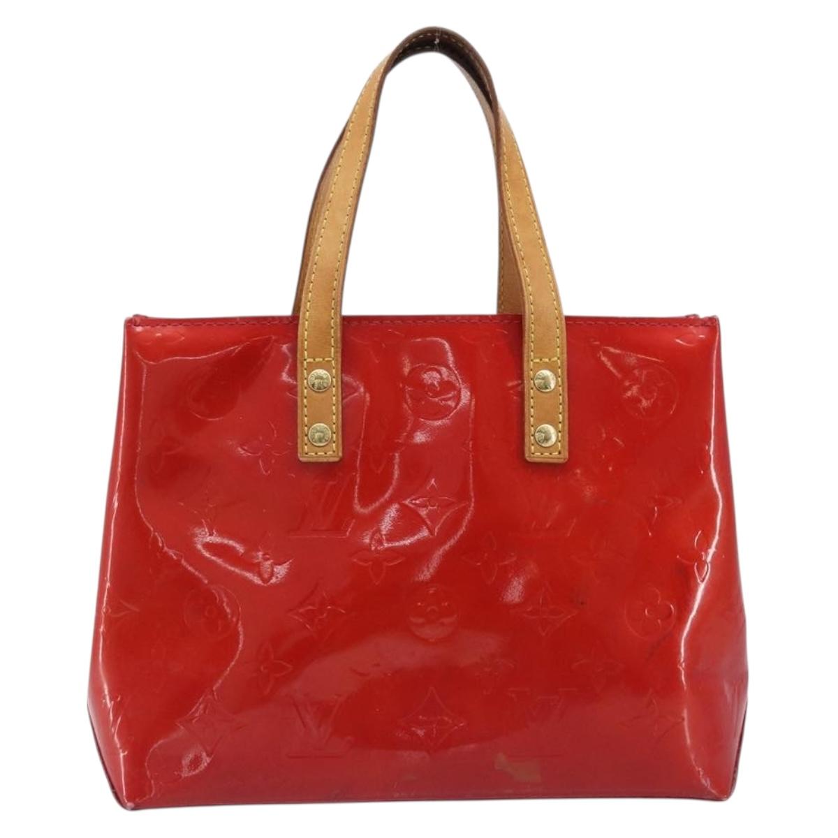 LOUIS VUITTON Monogram Vernis Reade PM Hand Bag Rouge M91088 LV Auth gh2388