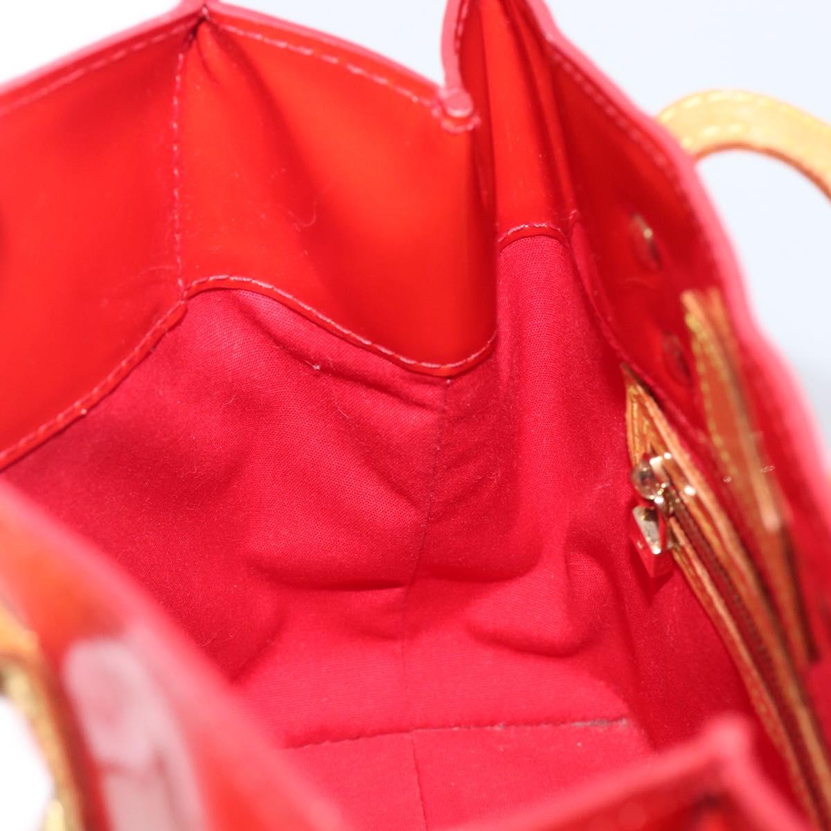 LOUIS VUITTON Monogram Vernis Reade PM Hand Bag Rouge M91088 LV Auth gh2388