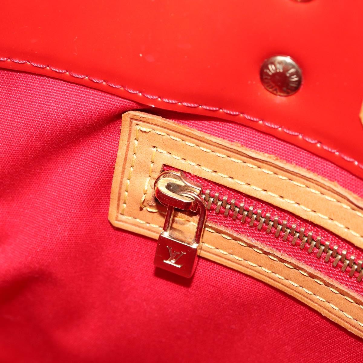LOUIS VUITTON Monogram Vernis Reade PM Hand Bag Rouge M91088 LV Auth gh2388