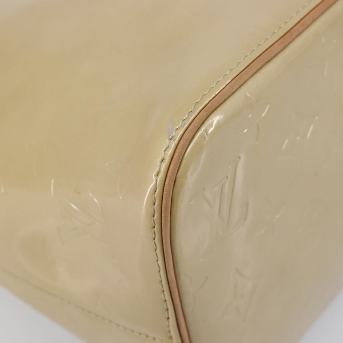 LOUIS VUITTON Monogram Vernis Houston Hand Bag Beige M91004 LV Auth gh2391A