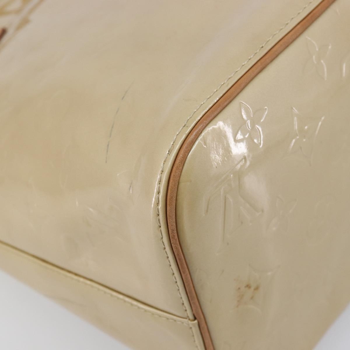LOUIS VUITTON Monogram Vernis Houston Hand Bag Beige M91004 LV Auth gh2391A