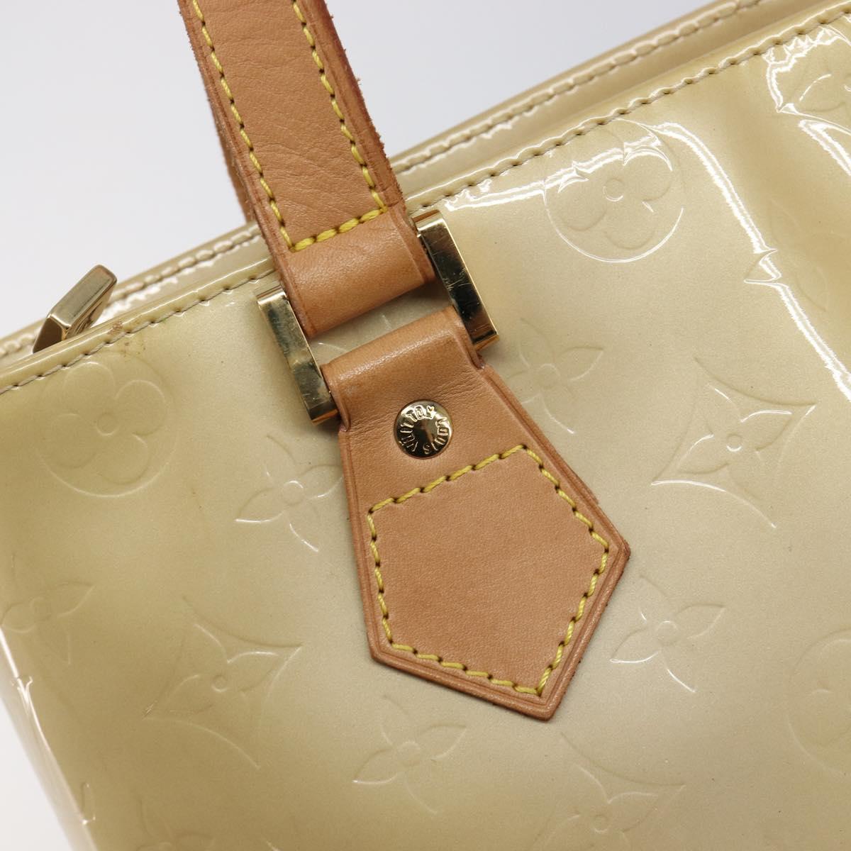 LOUIS VUITTON Monogram Vernis Houston Hand Bag Beige M91004 LV Auth gh2391A