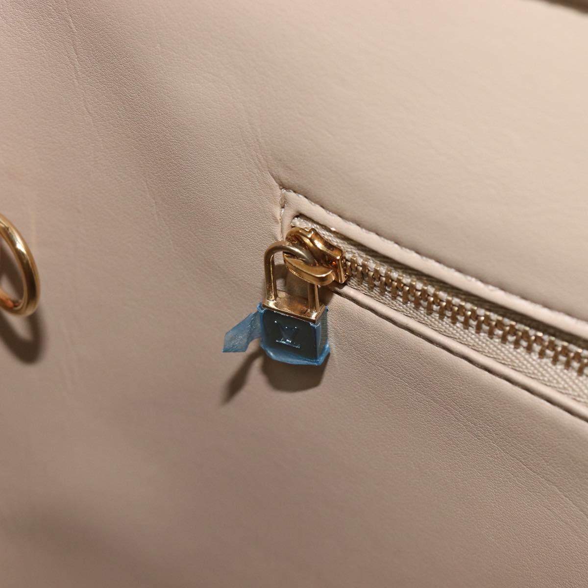 LOUIS VUITTON Monogram Vernis Houston Hand Bag Beige M91004 LV Auth gh2391A