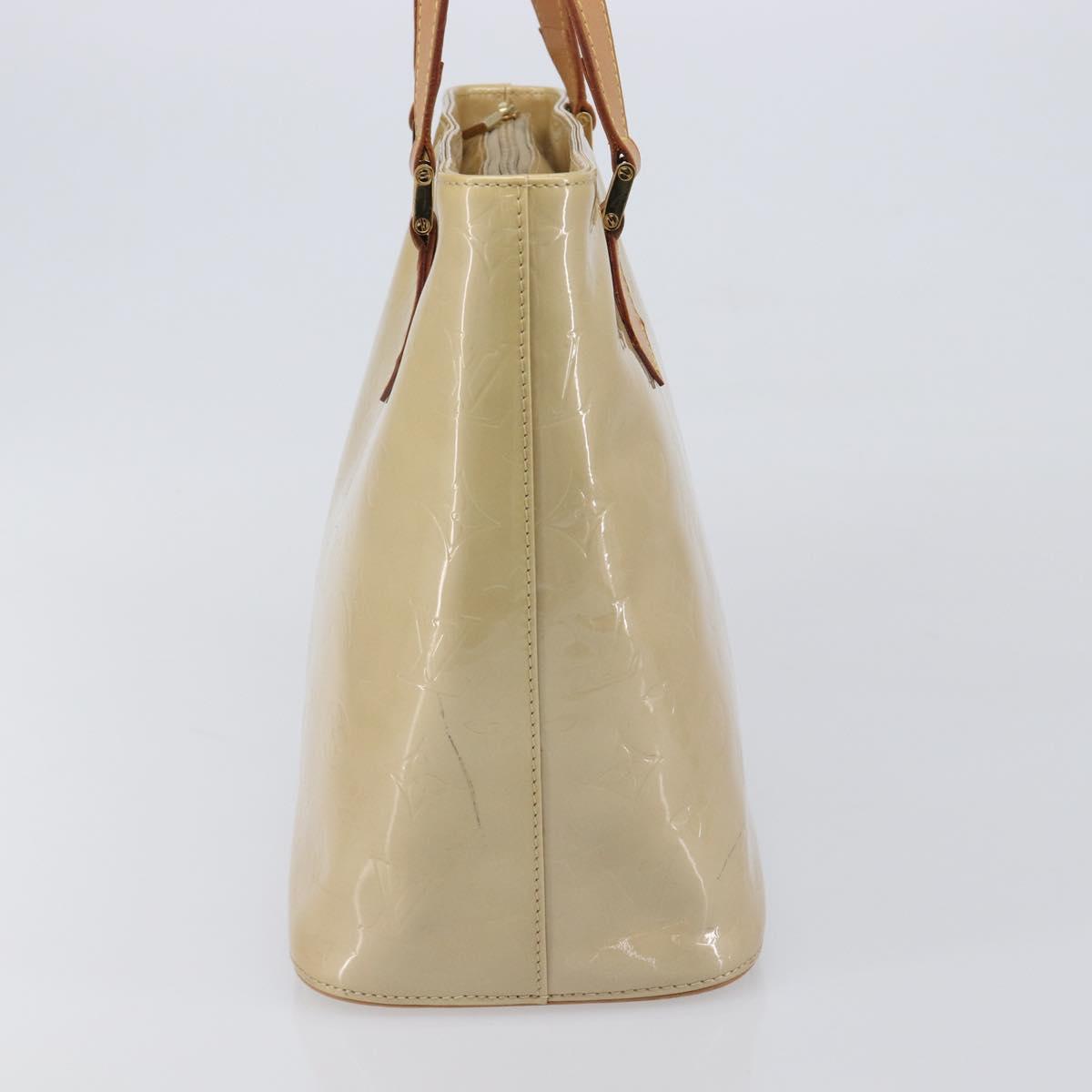 LOUIS VUITTON Monogram Vernis Houston Hand Bag Beige M91004 LV Auth gh2391A