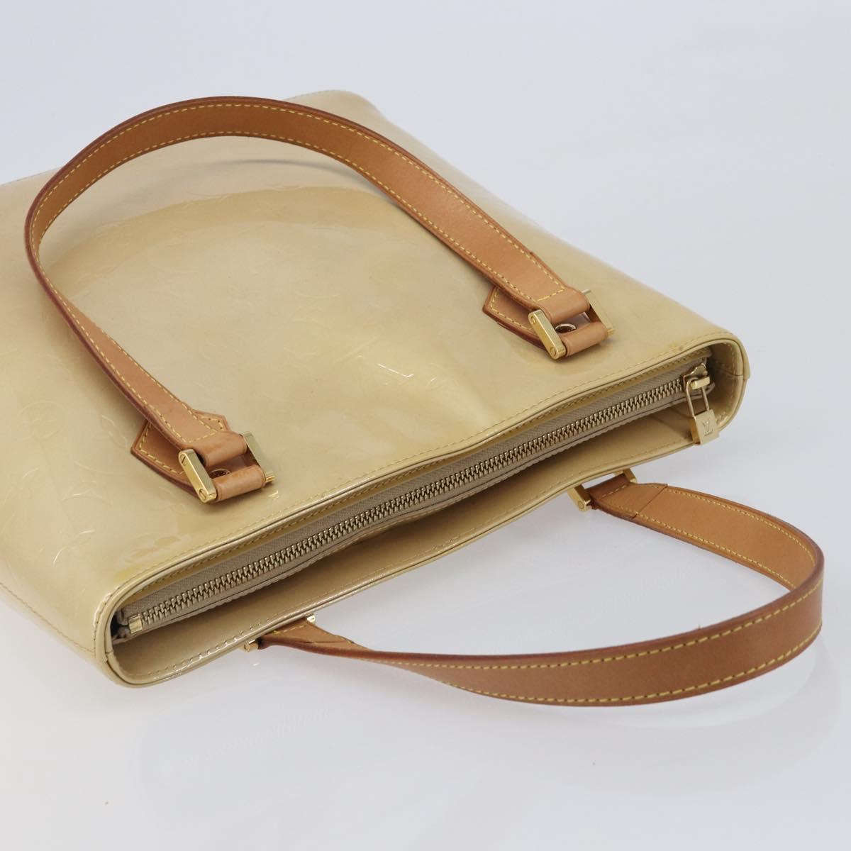 LOUIS VUITTON Monogram Vernis Houston Hand Bag Beige M91004 LV Auth gh2391A