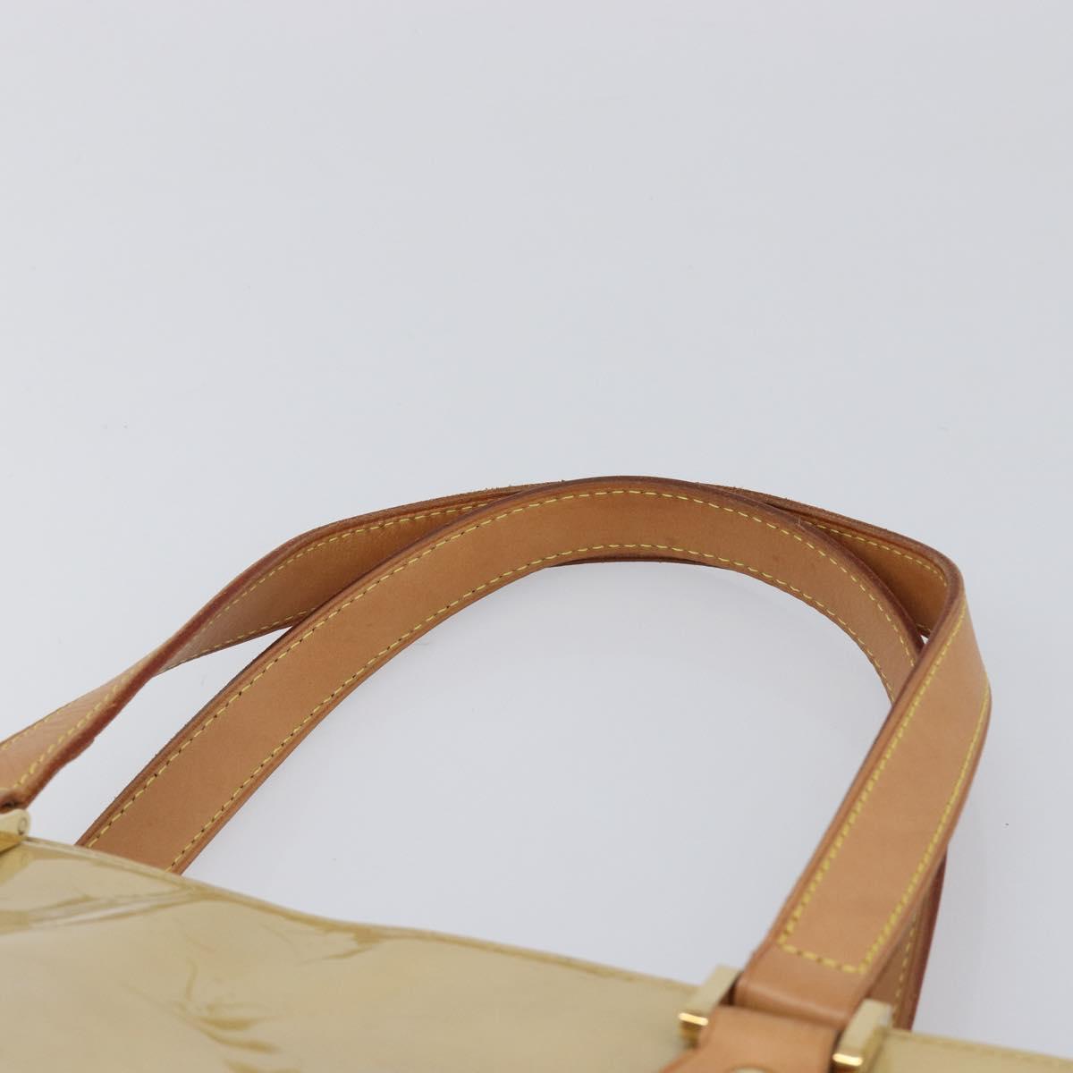 LOUIS VUITTON Monogram Vernis Houston Hand Bag Beige M91004 LV Auth gh2391A