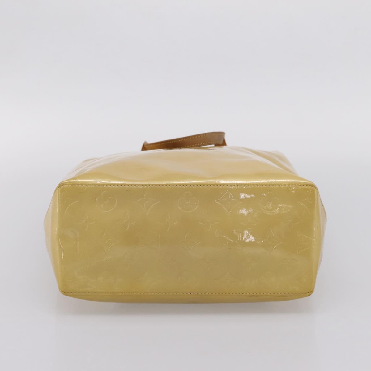 LOUIS VUITTON Monogram Vernis Reade MM Hand Bag Beige M91141 LV Auth gh2399