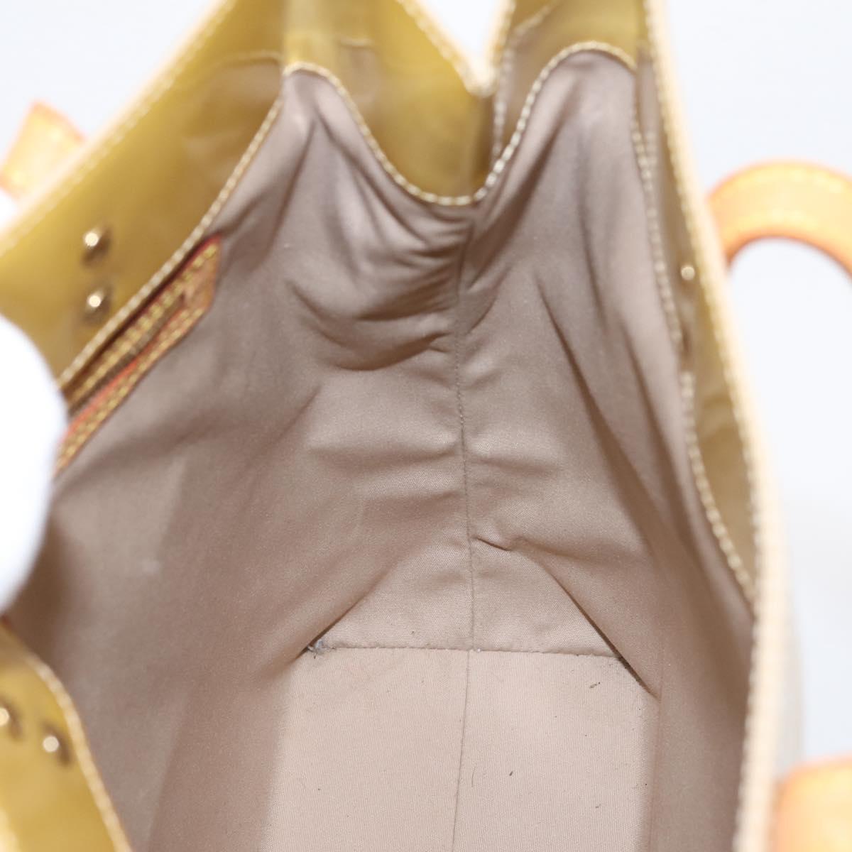 LOUIS VUITTON Monogram Vernis Reade MM Hand Bag Beige M91141 LV Auth gh2399