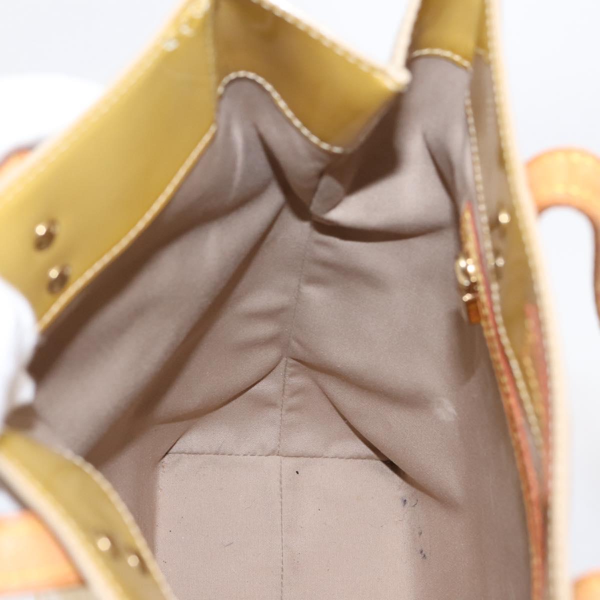 LOUIS VUITTON Monogram Vernis Reade MM Hand Bag Beige M91141 LV Auth gh2399