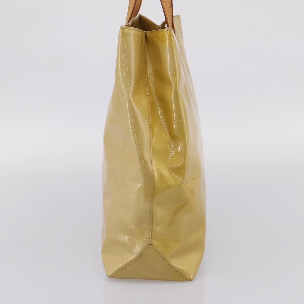 LOUIS VUITTON Monogram Vernis Reade MM Hand Bag Beige M91141 LV Auth gh2399