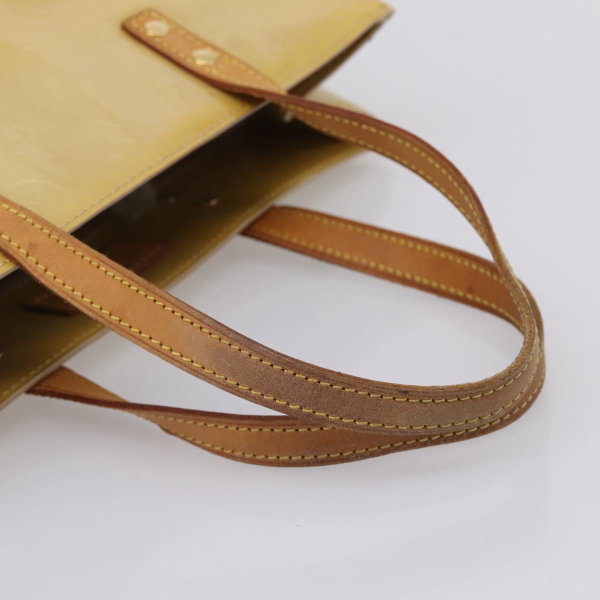 LOUIS VUITTON Monogram Vernis Reade MM Hand Bag Beige M91141 LV Auth gh2399