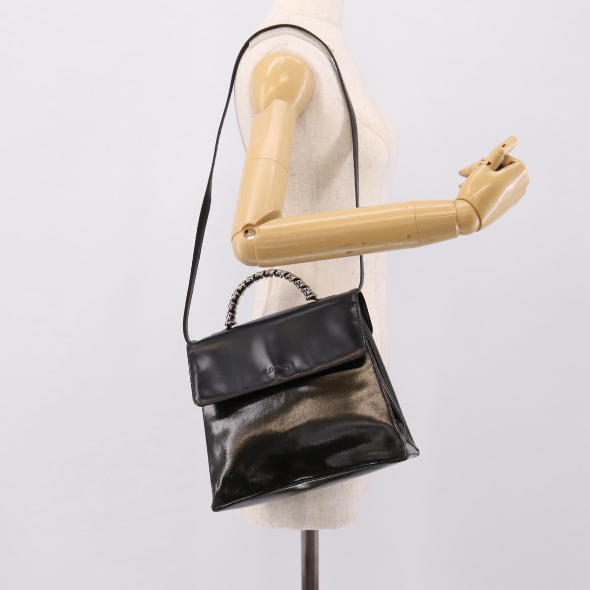 LOEWE Velazquez Hand Bag Leather 2way Green Silver Auth gh2401