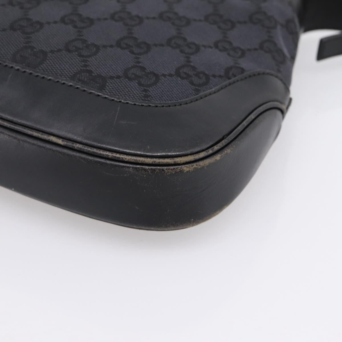GUCCI GG Canvas Jackie Hand Bag Black 001 3735 Auth gh2405