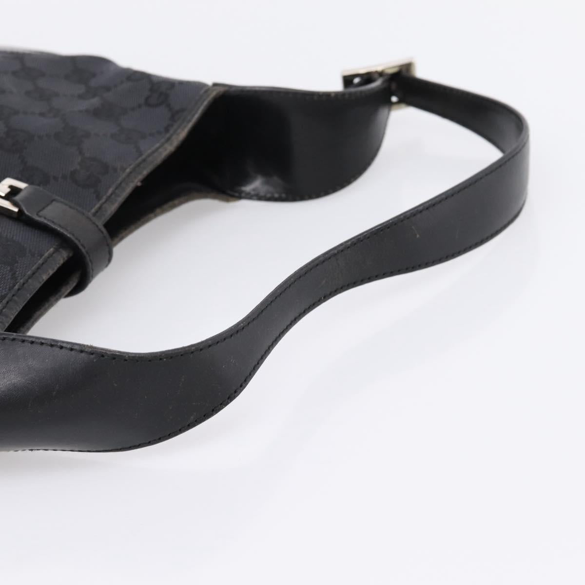 GUCCI GG Canvas Jackie Hand Bag Black 001 3735 Auth gh2405