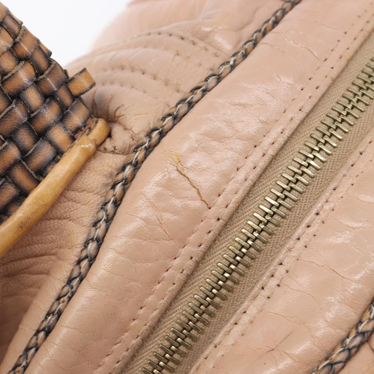 FENDI Spy Bag Hand Bag Leather Pink Gold Tone 8BL078 Auth gh2406