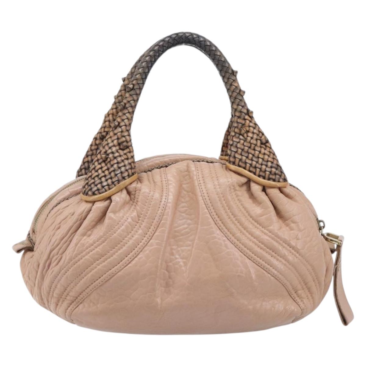 FENDI Spy Bag Hand Bag Leather Pink Gold Tone 8BL078 Auth gh2406
