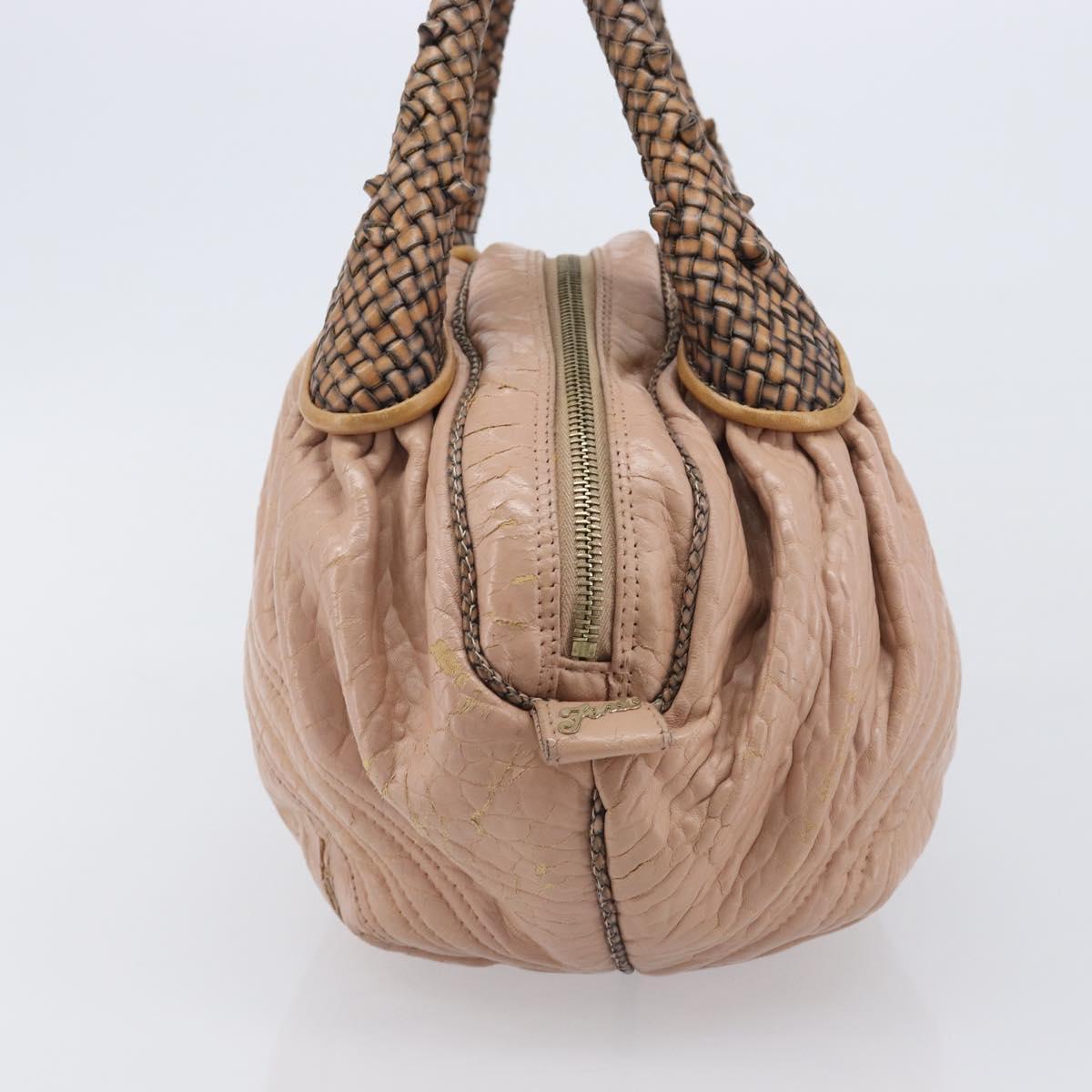 FENDI Spy Bag Hand Bag Leather Pink Gold Tone 8BL078 Auth gh2406