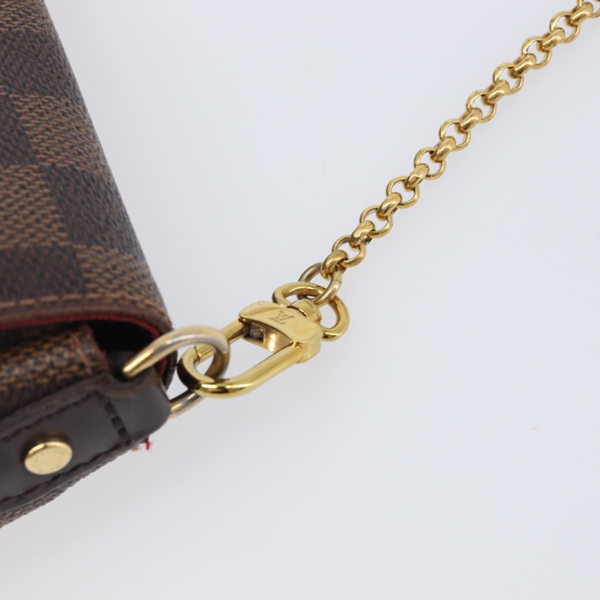 LOUIS VUITTON Damier Ebene Favorit MM Shoulder Bag M41129 LV Auth gh2407