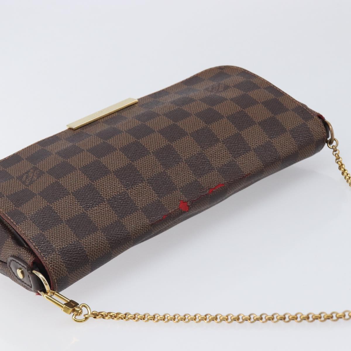 LOUIS VUITTON Damier Ebene Favorit MM Shoulder Bag M41129 LV Auth gh2407
