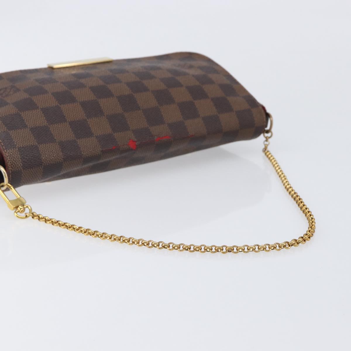 LOUIS VUITTON Damier Ebene Favorit MM Shoulder Bag M41129 LV Auth gh2407