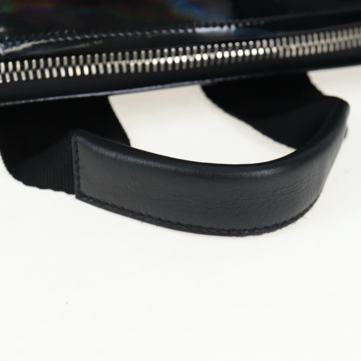 GIVENCHY Pandora Shoulder Bag Patent Black Silver Auth gh2410A