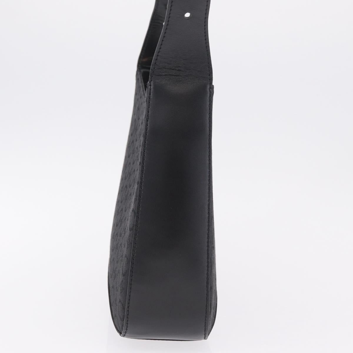 CELINE C Macadam Canvas Shoulder Bag Black Gold Auth gh2417V