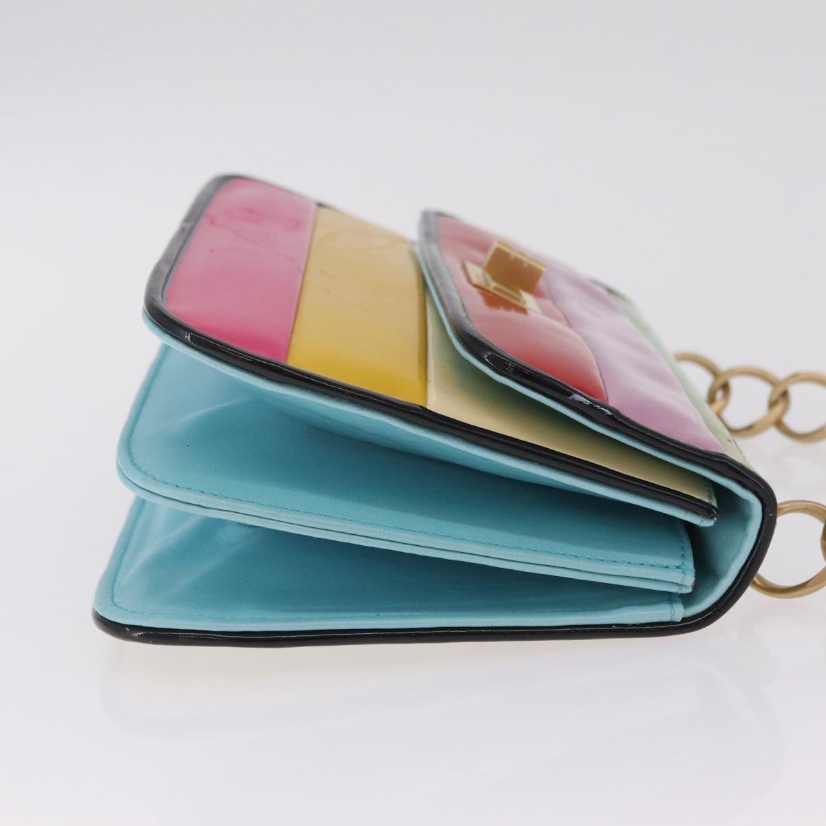 CHANEL Chain Matelasse 2.55 Bag Patent leather Multicolor CC Auth gh2420