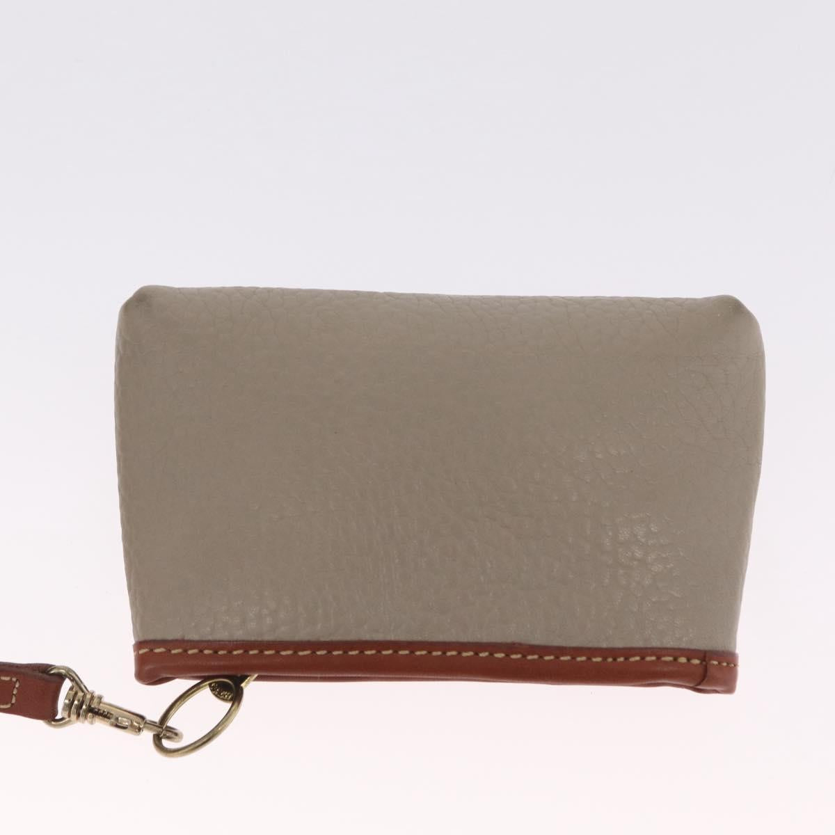 Coach Shoulder Bag Leather Beige Gold Auth gh2421