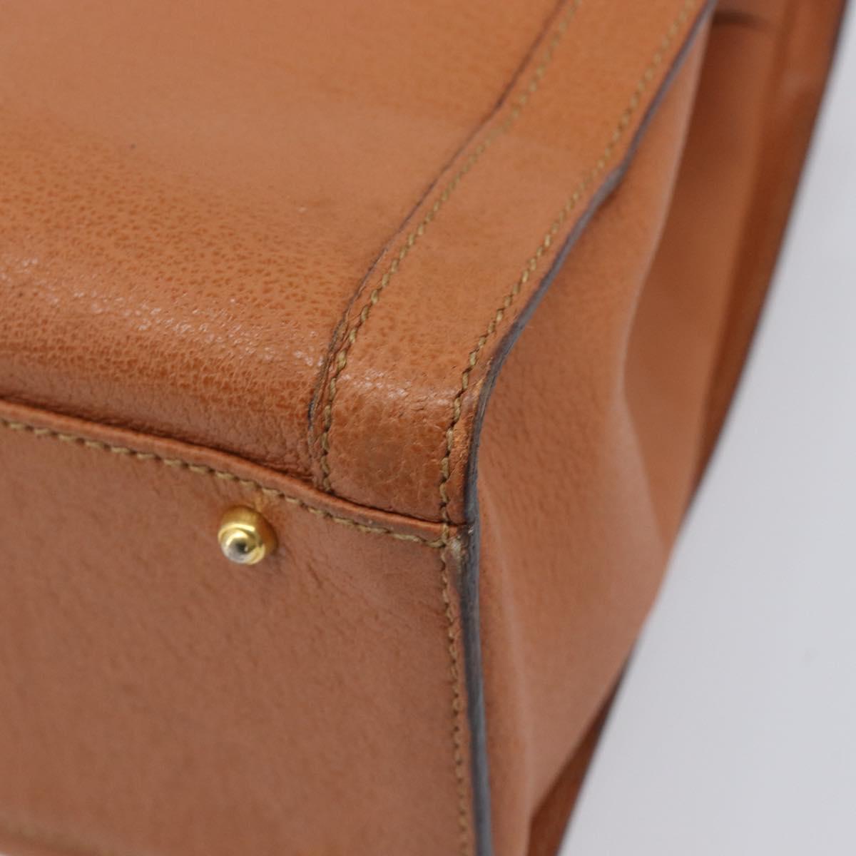GUCCI Bamboo Hand Bag Leather Brown Gold 002 1096 0260 Auth gh2423
