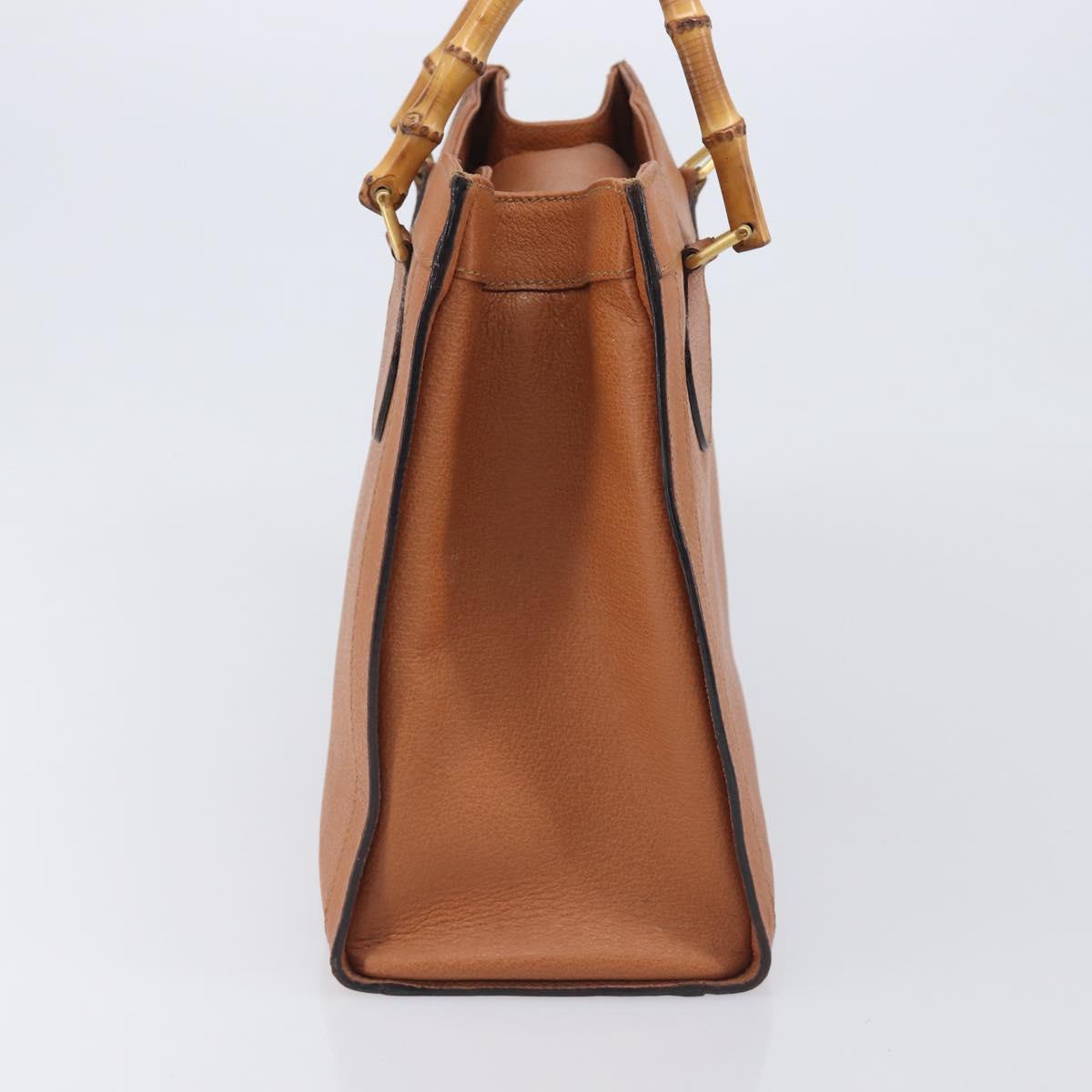 GUCCI Bamboo Hand Bag Leather Brown Gold 002 1096 0260 Auth gh2423